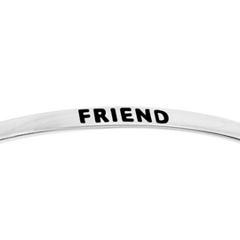Tuscany Silver Friend Message Torque Bangle