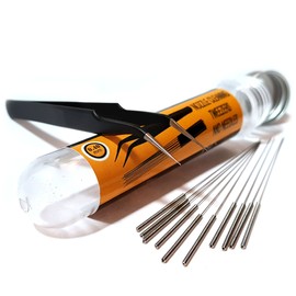 3D Printer Nozzle Cleaning Kit - 0.4mm Needles and Tweezers Toolkit - Stainless Steel Nozzle Cleaning Tool Kit - Alternative for 0.4mm Drill Bits for 3D Printer - Set of 11