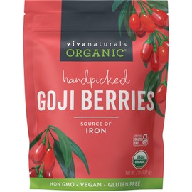 Viva Naturals Viva Naturals Organic Dried Goji Berries, 32 oz (2 lb) Non-GMO and Vegan Wolfberries, Perfect for Baking, Smoothies, Teas and Snacks, Goji Berries Organic