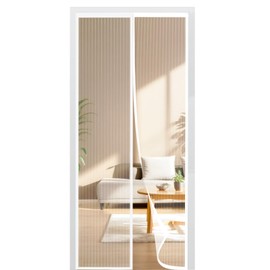 BUIRTLY Zanzariera Magnetica 180x240, Zanzariera Magnetiche per Porte Finestre, Facile da Installarepeper Chiusura Automatica, per Balcone Soggiorno Cantine Terrazze, Bianche