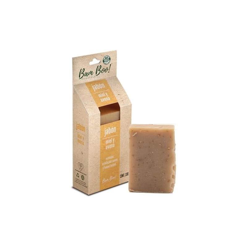 5 Pack Jabón Artesanal Natural Miel y Avena 100 G