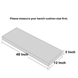Loveboat Washable Bench Cushion, Non-Slip Bench Pad for Shoe Storage, Window, Piano, Dining 48"x12"x2" Brown