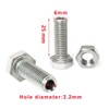 PZRT 2pcs Cylindrical Hollow External Hexagon Screw 304 Stainless Steel
