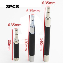Nuzamas 3 Piece Set of 10 Extra Long Screwdriver Bits (50mm) Drill Bit Extension Rod Hex Shank Adapter