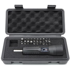 FAMEX 10897 Torque Wrench 1/4 Inch (6.3 mm) Drive - Torque Screwdriver - Screwdriver, Measuring Range 1-6 Nm - with Screw Bits - System with Trigger