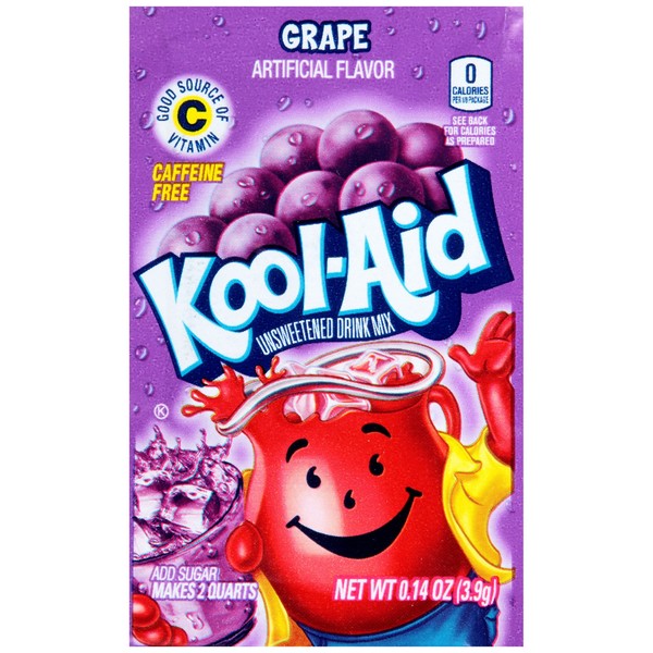 Kool-Aid Kool-Aid Grape Flavor Unsweetened Soft Drink Mix, 0.14 oz (Pack of 192)