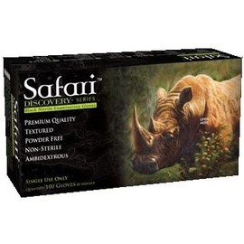 Safari Rhino 4 mil Black Nitrile Examination Gloves, Box of 100. (Small)