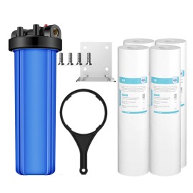 Universal 20 Inch Whole House Water Filter Housing Filtration System &4PCS PP Sediment Set