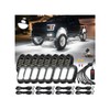 16Pods All Pure White LED Rock Lights Kit Plug and