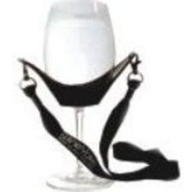Wine Glass Holder Yoke Necklace with Adjustable Black Support Strap
