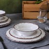 LEHAHA Vintage White Melamine Dinnerware set-12 Piece Lightweight Unbreakable Outdoor