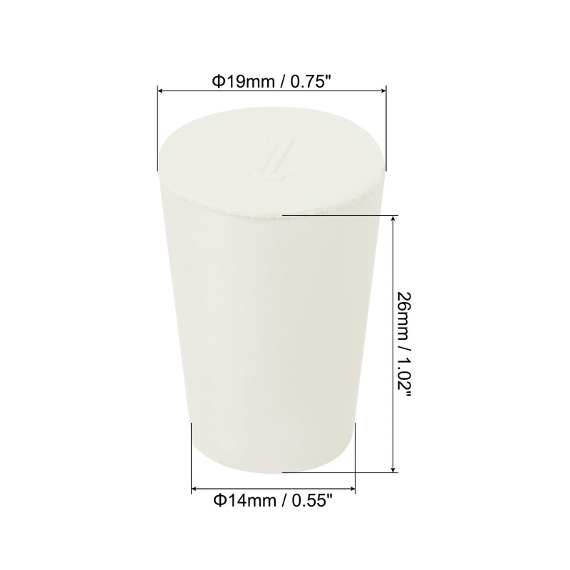sourcing map Rubber Tapered Plug 14mm to 19mm Solid Test