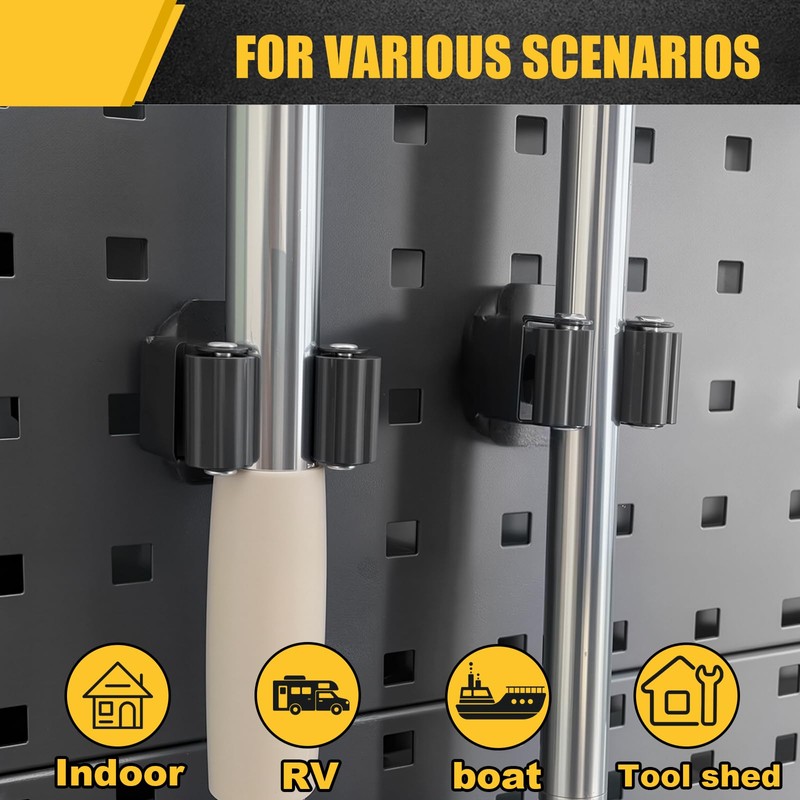 Magnetic Broom and Mop Holder Wall Mounting, Broom Holder Wall,