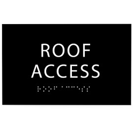 ADA CENTRAL SIGNS - 6" X4" Roof Access Sign - ADA Compliant Tactile Graphics Grade 2 Braille Text | Wall Mount Plastic Signs for Shopping Malls, Offices, Hotels, Schools, Apartments & Restaurants
