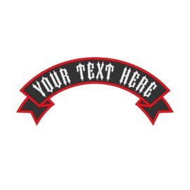 Custom Embroidered Patches - Top Ribbon Rocker Motorcycle Biker Outlaw MC Sew on Patch 3" ~ 14" (E-2)