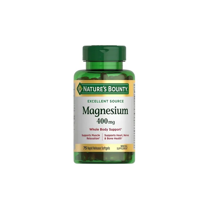 Magnesio 400mg 75 Softgels Magnesium Supplement, High Potency