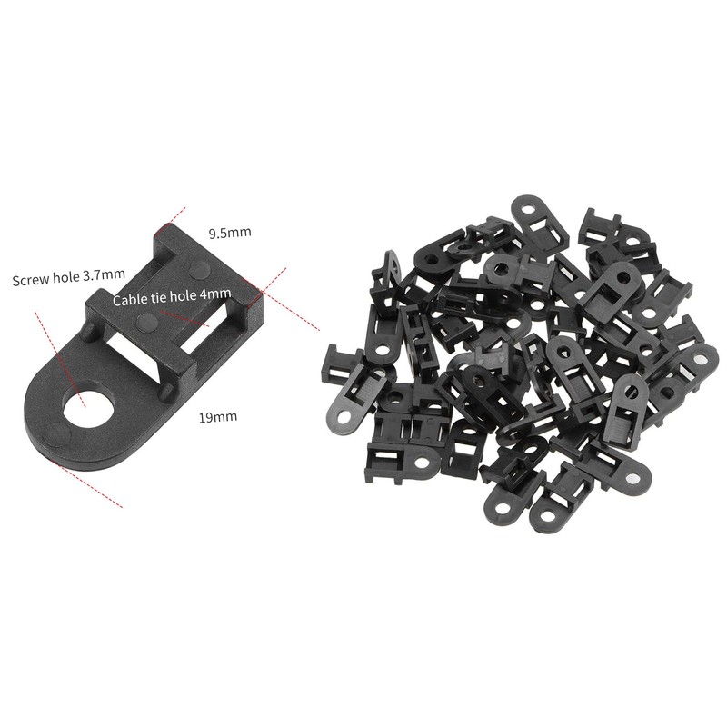 60 Set Cable Zip Tie Mounts Kit Black 6" Zip