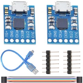 DKARDU 2 Pcs CP2102 Micro USB to TTL/Serial Module Serial Converter 6PIN Converter STC Downloader with Male and Female Dupont Cables Micro to USB Data line for Arduino
