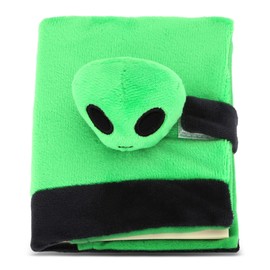 DolliBu Alien Plush Notebook – Unique Plush School Journal, Cute Plush Stuffed Alien Toy with 80 Pages Personal Journal for Kids, Adults Office Desk Accessory Writing Pad – 5.4 Inch