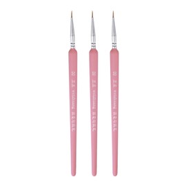 sourcing map 3pcs Detail Paint Brushes 7mm Pointed Tip 185mm Length Nylon Hair Miniature Painting Brush for Watercolor Oil Acrylic Painting(00#), Pink