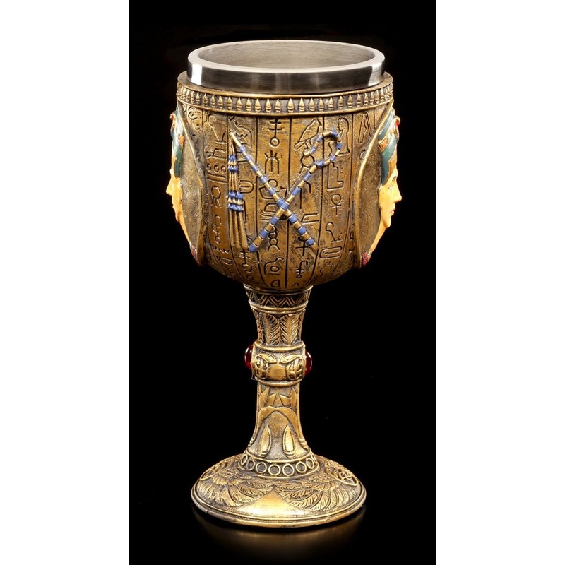 Goblet with Egyptian Nefertiti Emblem Fantasy Decorative Figure