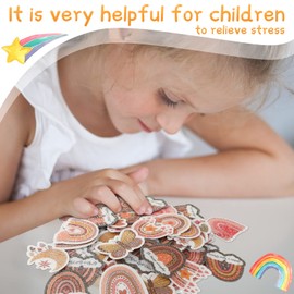 100 Pcs Calm Stickers for Anxiety Sensory Stickers Rainbow Fidget Gentle Texture Calm Sensory Tactile for Anxiety Calming Stress Relief Adhesive Kids Stickers for Desks Phones Laptops Classroom