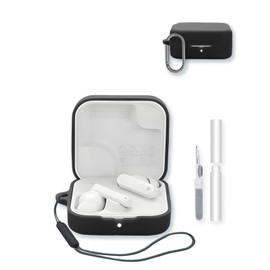 Silicone Case Compatible with CMF by Nothing Buds 2A True Wireless Earbuds,Cleaning Kit and Lanyard Soft Protective Shockproof Cover for CMF by Nothing Buds 2A-Black