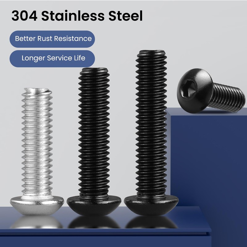 BNUOK 1/4-20 x 1/2 Inch Button Head Socket Cap Bolts