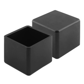 HARSKIYER 16pcs Black Chair Leg Caps, 1" x 1" Rubber Square Feet Furniture Table Chair Leg Foot Cover Caps Feet Pads Floor Protectors