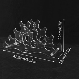 WANLIAN lightsaber stand lightsaber holder Lightsaber rack sword hook 6-layer trapezoidal acrylic desktop lightsaber display rack sword rack display rack sword supportr (Transparent)