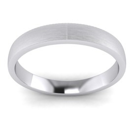LANDA JEWEL Unisex Sterling Silver 3mm Super Heavy Court Shape Brushed Wedding Ring (K)