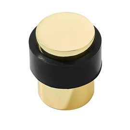 KHTUMEWARE 4 Pack 1-1/2 in Floor Door Stopper,Polished Brass Door Stop,Wall Protector Commercial Door Bumper Wedge Decorative Cylindrical Install Door stoppers on the Floor