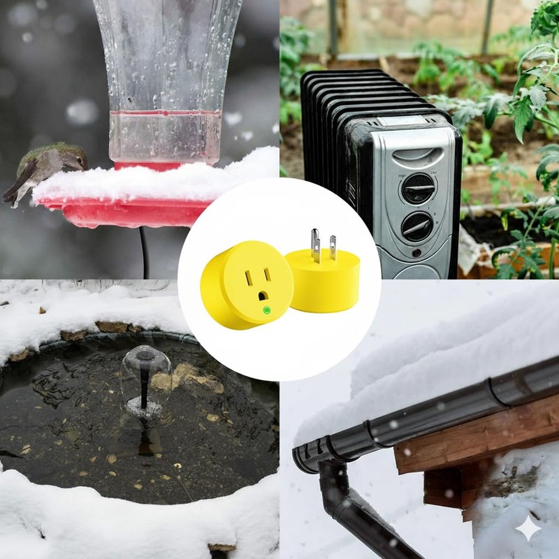 Yellow Thermostatically Controlled Outlet - On at 32°F/Off at 50