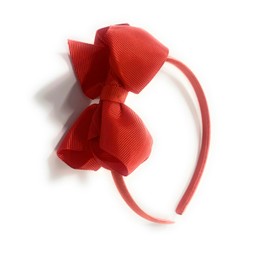 Girls' Classic Grosgrain Ribbon Large Bow Headband (Red, One Size)