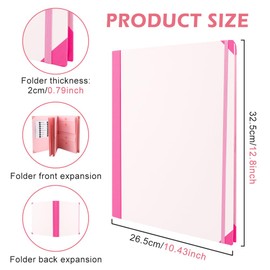 Document Organizer Folio, in Case I Go Missing Binder, 2024 Folio Document Organizer Folio Folders with Pockets, Important Document Organizer for Paper, Office and School, Work (Pink)