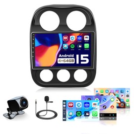 Car Radio for Jeep Compass Patriot 2010-2016, Android 15 Car Stereo Wireless Carplay, 10.1 inch Touch Screen with Android Auto 5G WiFi GPS Bluetooth 5.0 1280 * 720 4+64G