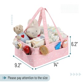 Mr. Pen- Baby Diaper Caddy Organizer, Pink with Star Pattern, Car Diaper Caddy, Baby Caddy Organizer, Portable Diaper Caddy, Diaper Organizer for Changing Table, Baby Organizer for Nursery