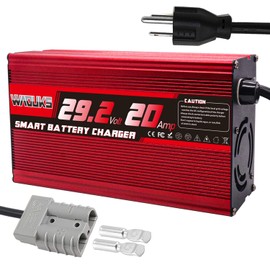 29.2V 20A LiFePO4 Battery Charger Used for 8S 24V 25.6V LiFePO4 Battery Pack with Grey 50A Anderson Smart Fast Charger