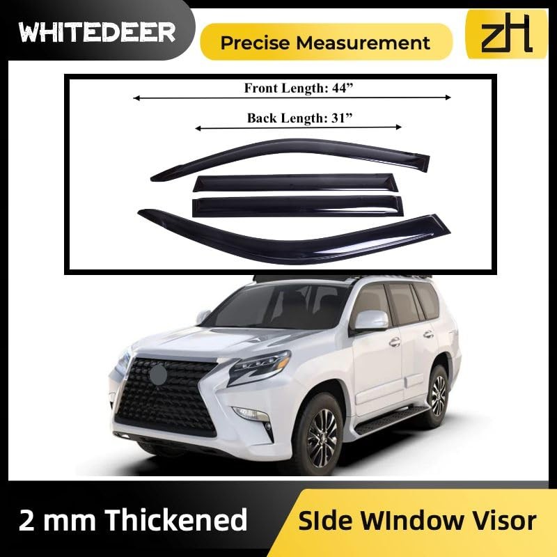 WhiteDeer ZH Durable Window Deflectors Rain Guards for Lexus GX-460