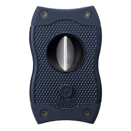 Colibri Premium SV-Cut 2 in 1 Cigar Cutter - Ergonomic Stainless Steel V-Cut and Straight Cut Style Spring-Loaded Blade, Ideal for up to 60+ Ring Gauge - Gift for Cigar Enthusiasts (Midnight Navy)