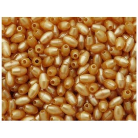 BeadTin Gold Pearl 9mm Oat Plastic Craft Beads (500pcs)