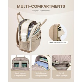 LOVEVOOK Travel Laptop Backpack Women, 15.6 Inch Anti-theft Laptop Bag with USB Port, Fashion Waterproof Computer Backpacks Teacher Nurse Backpack Purse for College School Work