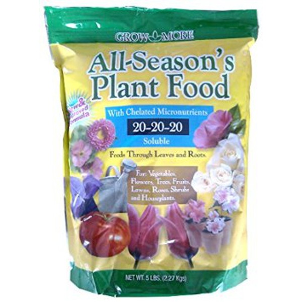 Grow More 7431 All Season's Fertilizer 20-20-20, 5-Pound,Brown/A