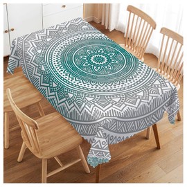 Walmsco Tablecloth Gradient Mandala Pattern Decor For Dining Room Kitchen Rectangular Table Cover 132 * 178cm