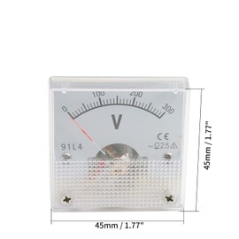 Fielect 91L4 Analog Panel Voltage Gauge Volt Meter AC 0-300V Class 2.5 Analogue Panel Meter Volt Voltage Rectangular 1PCS