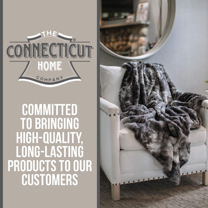 The Connecticut Home Company Faux Fur with Sherpa Reversible Throw