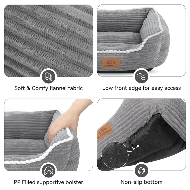 Light Grey Cat Dog Bed for Small Pets up to