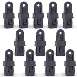 Wellmax Heavy Duty Tarp Clips 12 Pieces, Multi-Purpose Awning Clamps Set with Strong Lock Grip for Holding Up Tarp, Canopy, Sun Shade, and Pool Cover