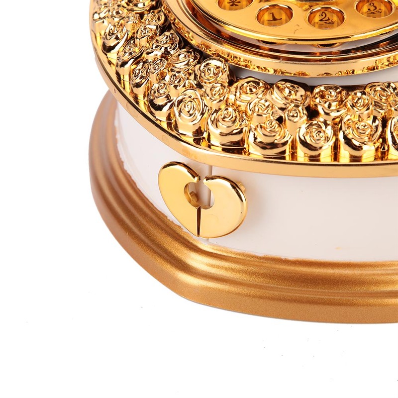 Heart Telephone Shaped Plastic Music Box Jewelry Case Home Decor