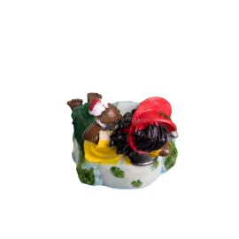 3.5" Small Rasta Jamaican Man Holding Bowl Polyresin Ashtray Decoration | #30